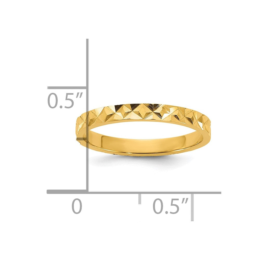 10K Gelbgold 10K Diamantiert Design 2mm Flach Ring Größe 3 Baby / Kinder Ring
