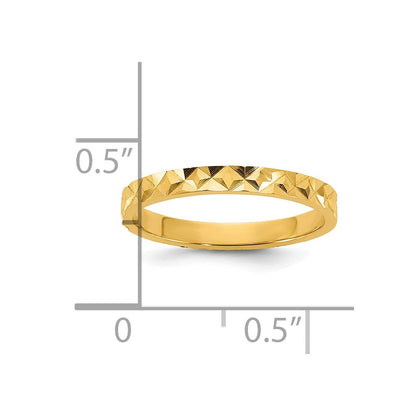 10K Gelbgold 10K Diamantiert Design 2mm Flach Ring Größe 3 Baby / Kinder Ring