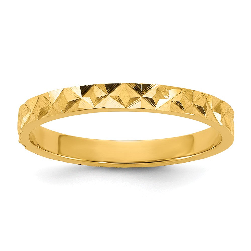 10K Gelbgold 10K Diamantiert Design 2mm Flach Ring Größe 3 Baby / Kinder Ring