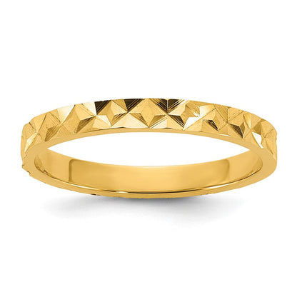 10K Gelbgold 10K Diamantiert Design 2mm Flach Ring Größe 3 Baby / Kinder Ring