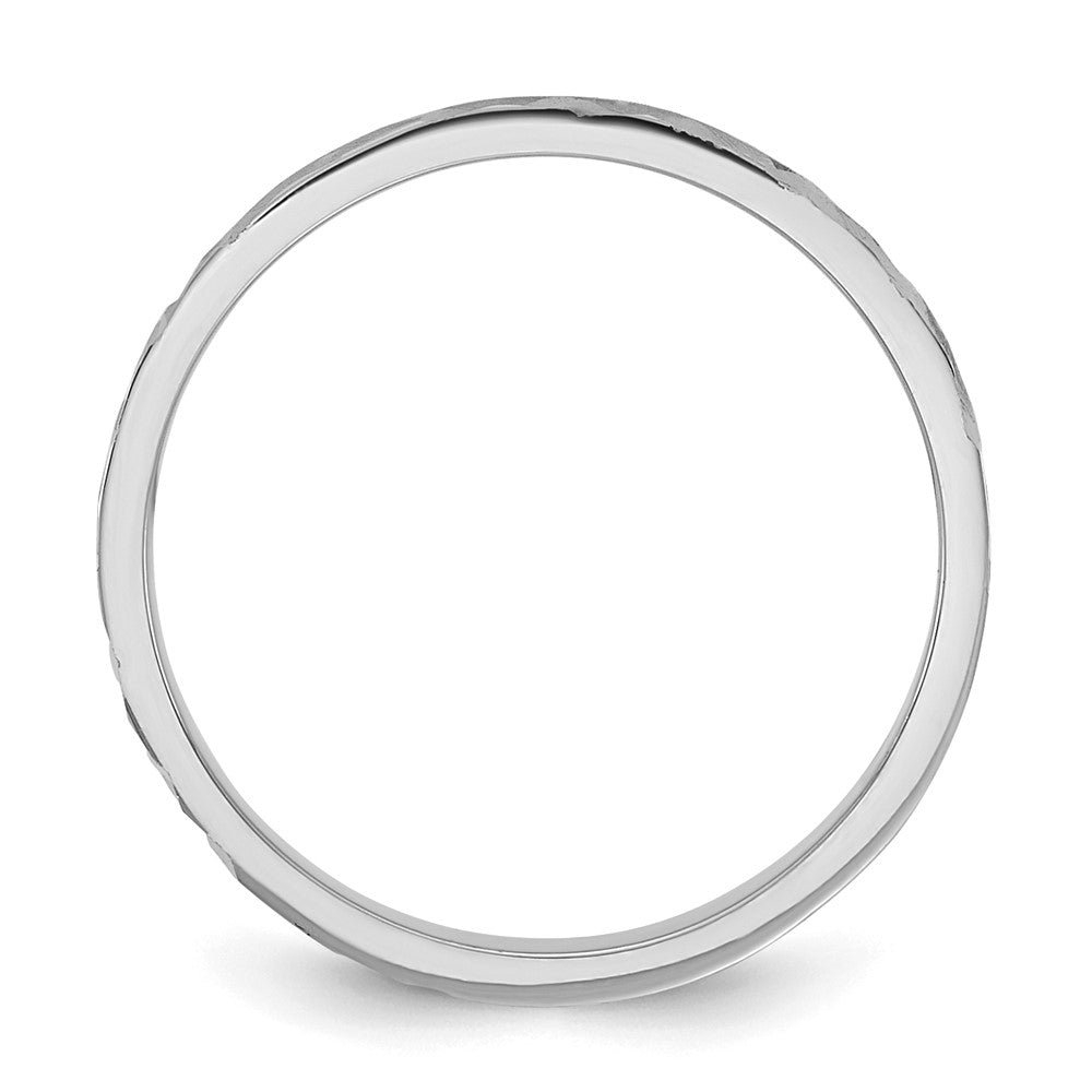10K Weißgold 10K Diamantiert Design 2mm Flach Ring Größe 3 Baby / Kinder Ring