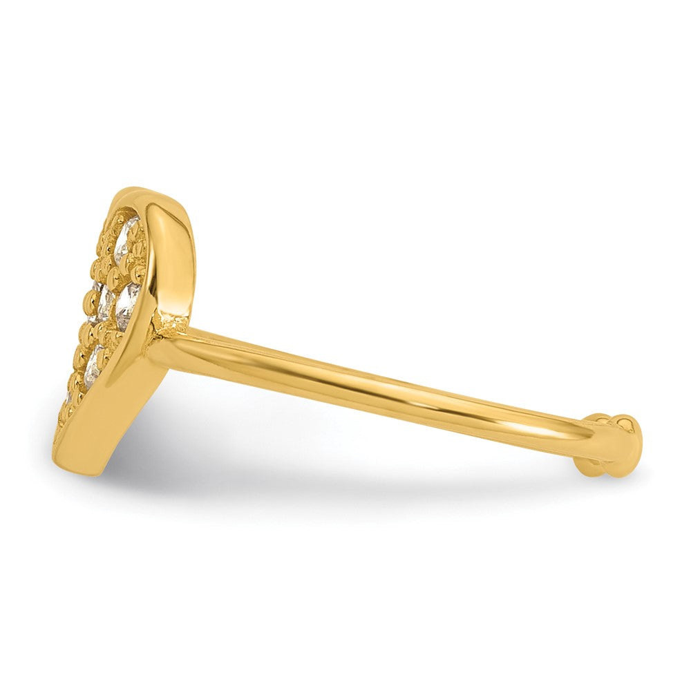 10K Gelbgold Poliert Pavé Zirkonia Herz Zehenring