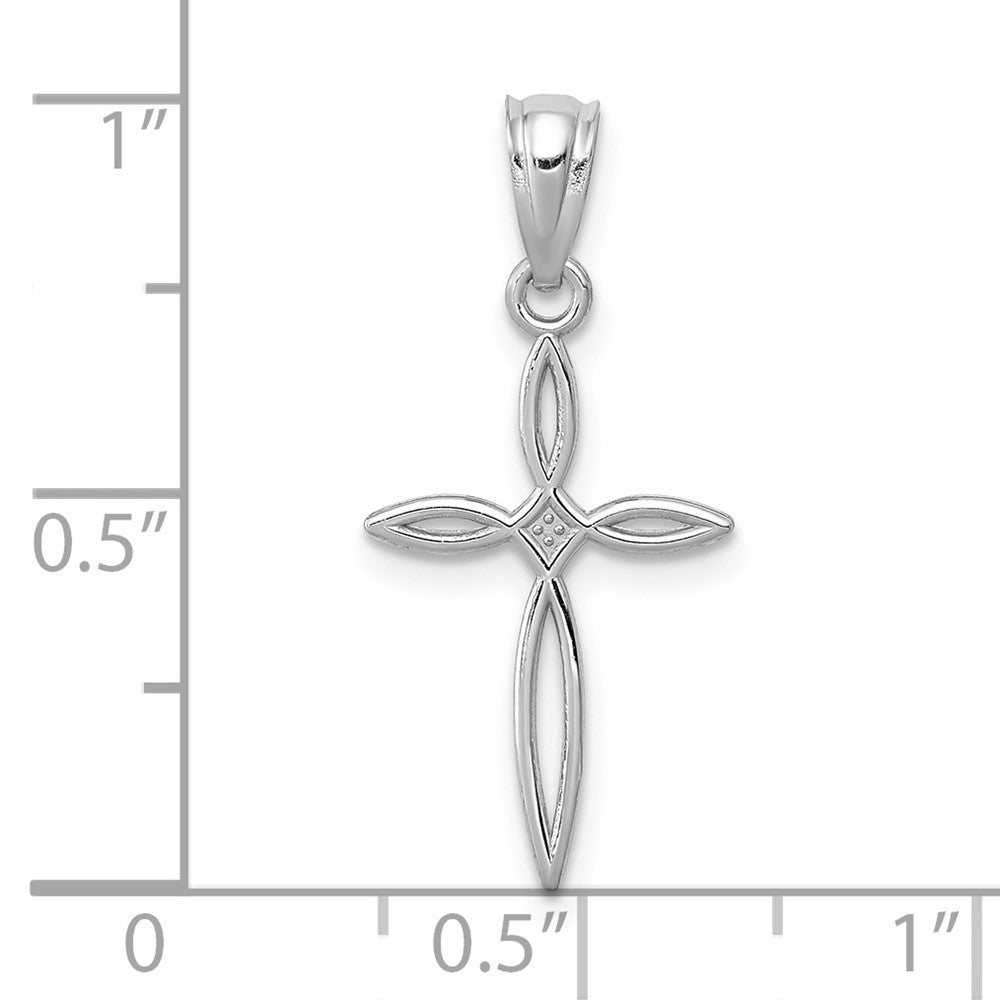 10K Weißgold Passion Kreuz Charm