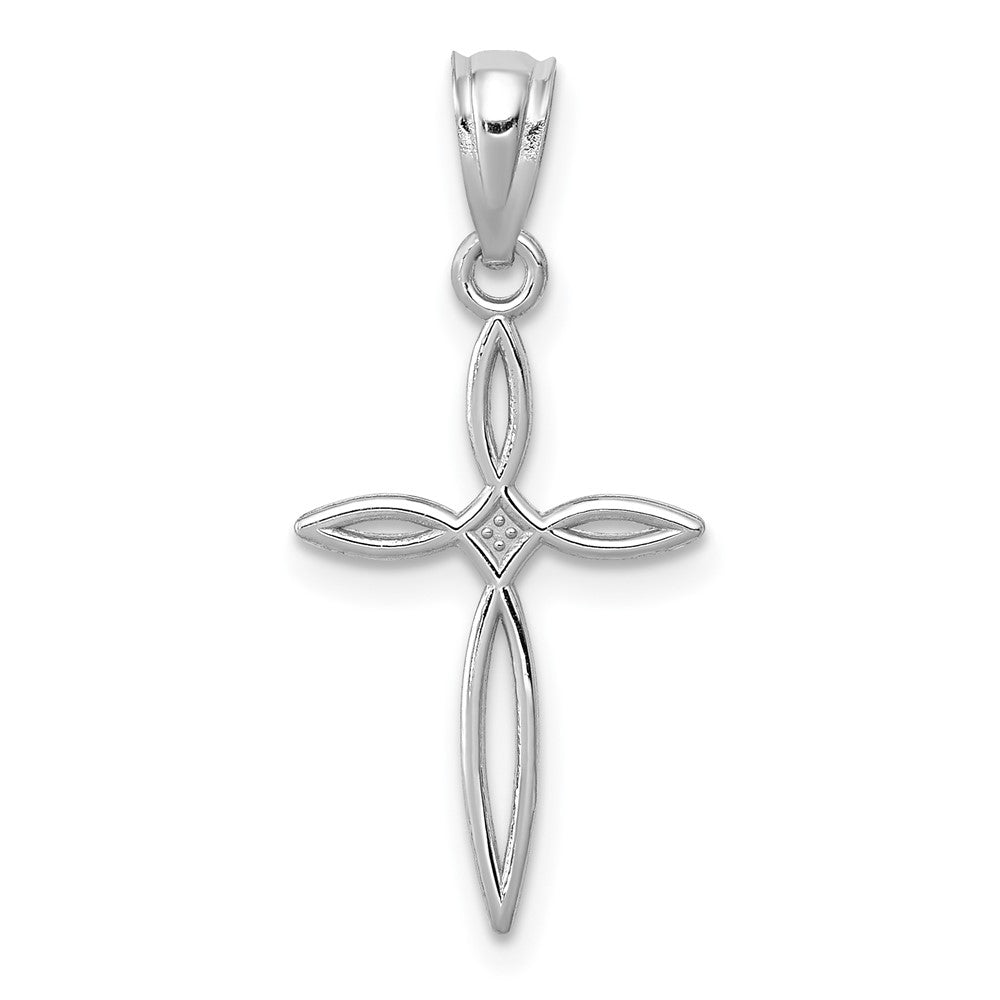 10K Weißgold Passion Kreuz Charm