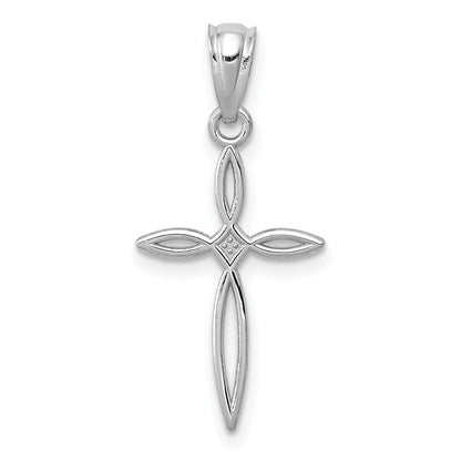 10K Weißgold Passion Kreuz Charm