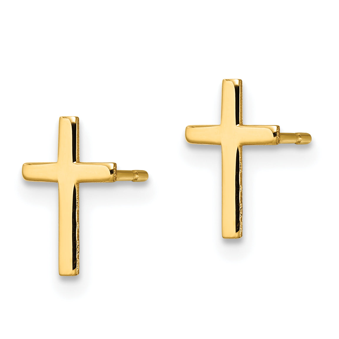 10K Gelbgold Poliert Kreuz Ohrringe