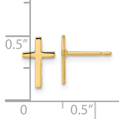 10K Gelbgold Poliert Kreuz Ohrringe