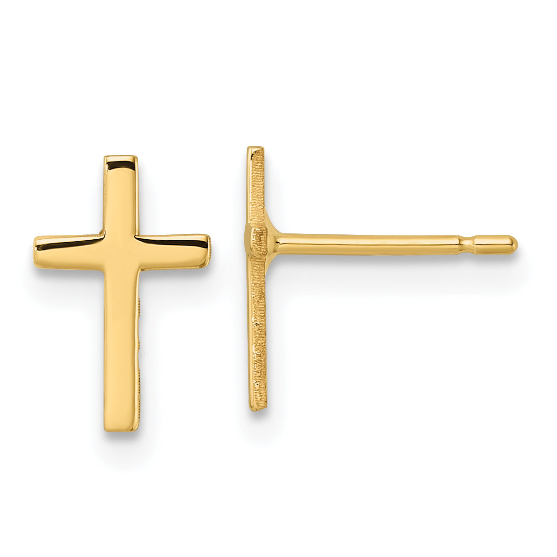 10K Gelbgold Poliert Kreuz Ohrringe