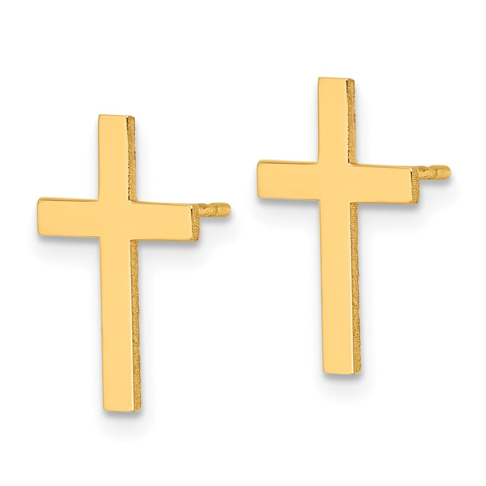 10K Gelbgold Poliert Kreuz Ohrringe