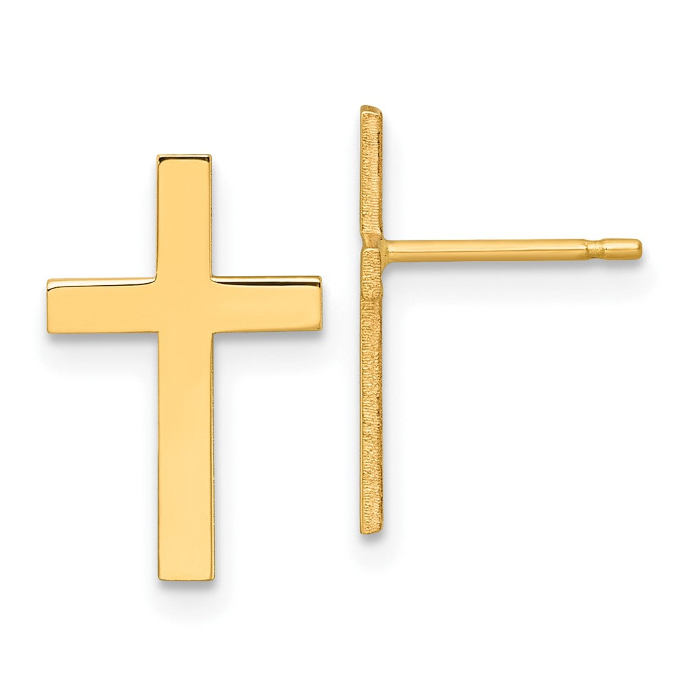 10K Gelbgold Poliert Kreuz Ohrringe