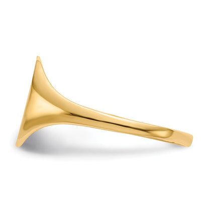 10K Gelbgold 10.0x8.5mm Geschlossen Rückseite Siegel Ring