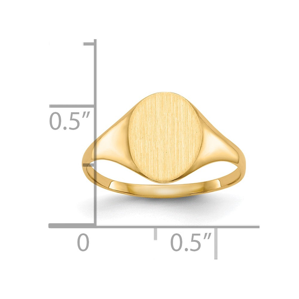 10K Gelbgold 10.0x8.5mm Geschlossen Rückseite Siegel Ring