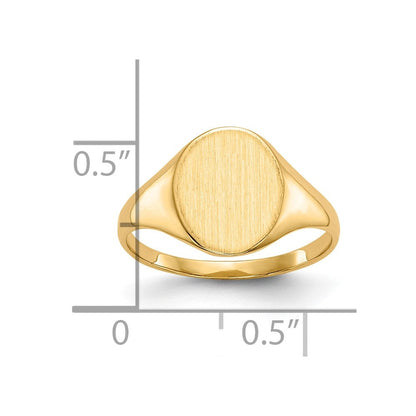 10K Gelbgold 11.0x9.5mm Geschlossen Rückseite Siegel Ring