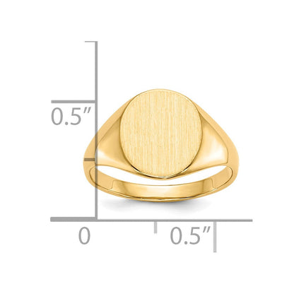 10K Gelbgold 11.0x9.5mm Offen Rückseite Siegel Ring