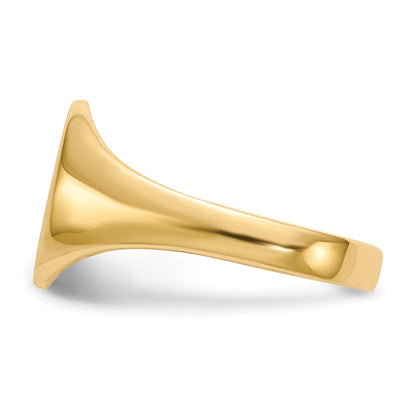 10K Gelbgold 9.5x10.0mm Geschlossen Rückseite Siegel Ring