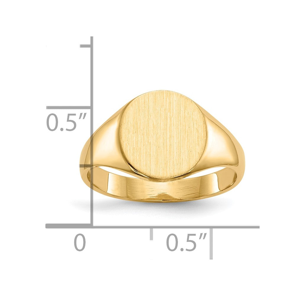 10K Gelbgold 9.5x10.0mm Geschlossen Rückseite Siegel Ring