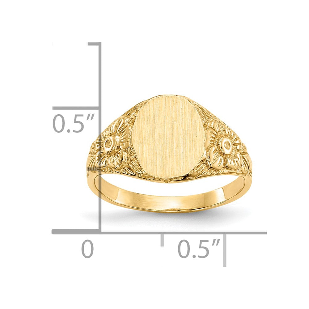 10K Gelbgold 10.0x8.0mm Geschlossen Rückseite Siegel Ring