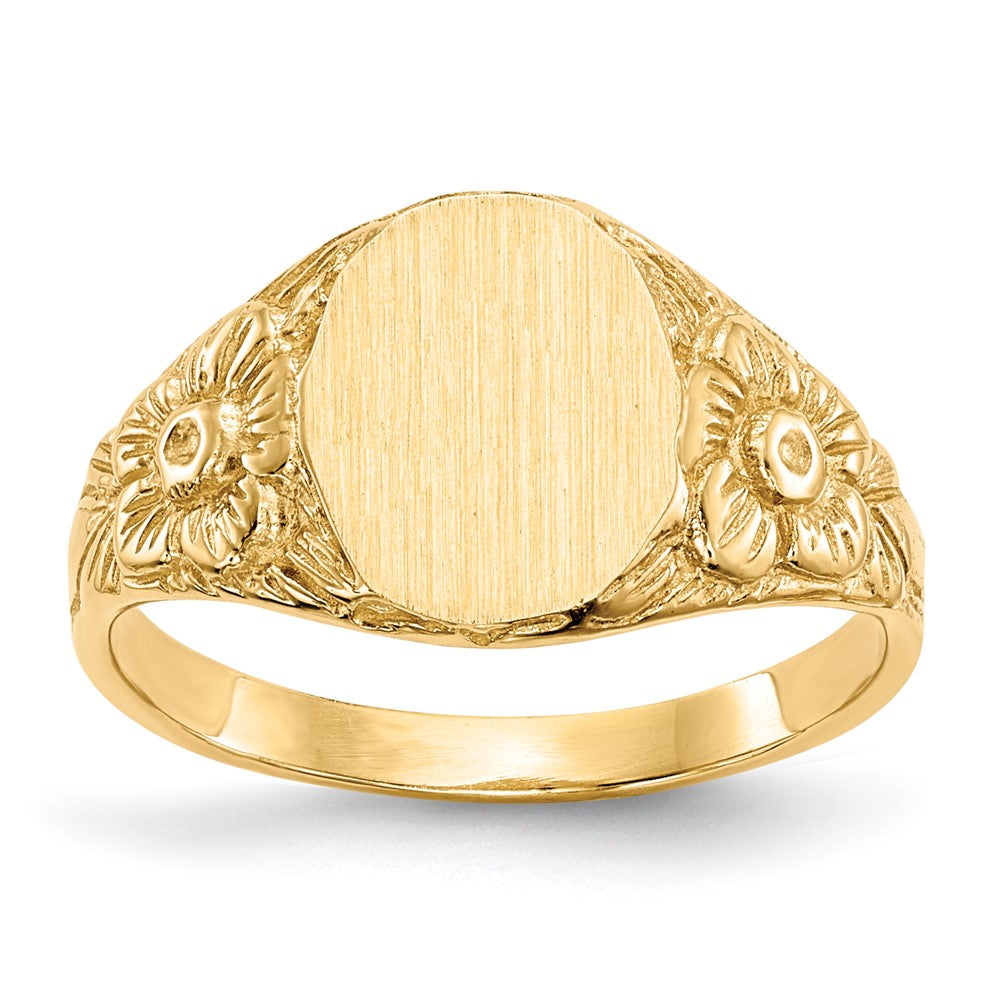 10K Gelbgold 10.0x8.0mm Geschlossen Rückseite Siegel Ring