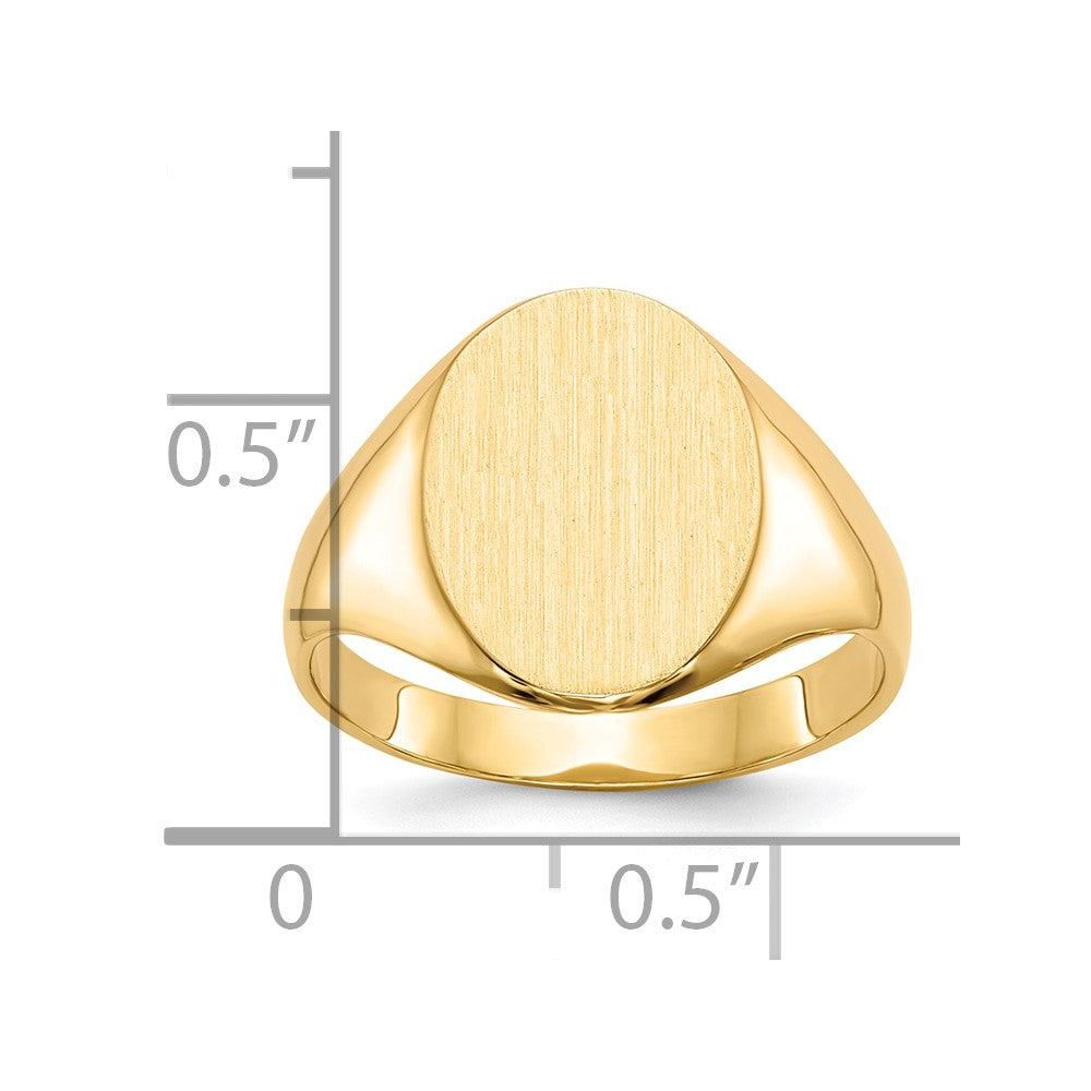 10K Gelbgold 14.0x10.0mm Geschlossen Rückseite Siegel Ring