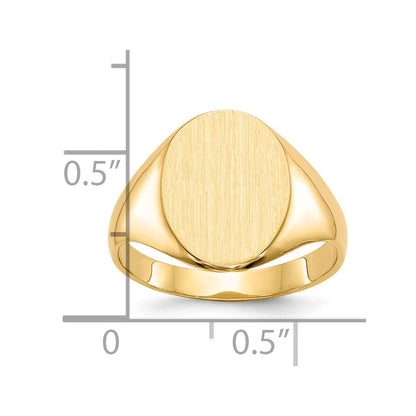 10K Gelbgold 14.0x10.0mm Geschlossen Rückseite Siegel Ring