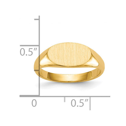 10K Gelbgold 6.5x11.5mm Geschlossen Rückseite Siegel Ring