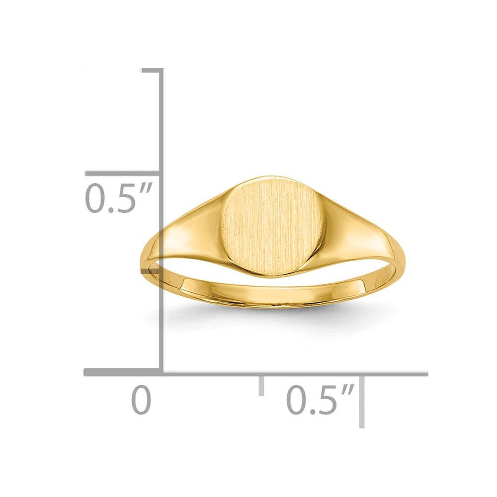 10K Gelbgold 6.5x7.5mm Geschlossen Rückseite Siegel Ring
