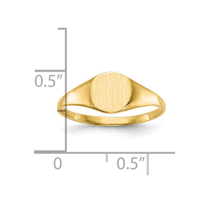 10K Gelbgold 6.5x7.5mm Geschlossen Rückseite Siegel Ring
