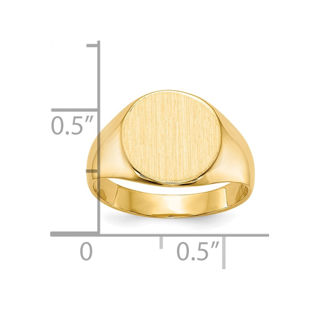 10K Gelbgold 10.5x11.0mm Geschlossen Rückseite Siegel Ring