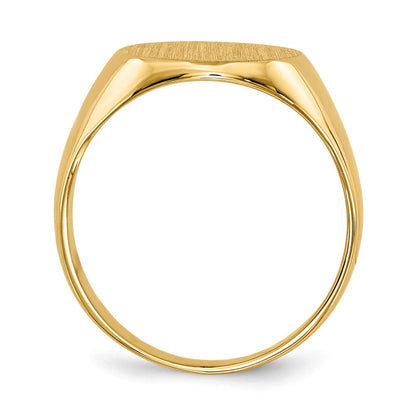 10K Gelbgold 11.5x12.0mm Geschlossen Rückseite Siegel Ring