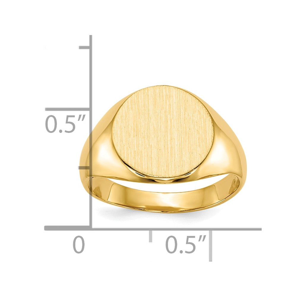 10K Gelbgold 11.5x12.0mm Geschlossen Rückseite Siegel Ring