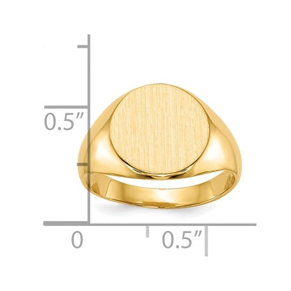 10K Gelbgold 11.5x12.0mm Geschlossen Rückseite Siegel Ring