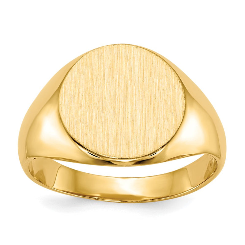10K Gelbgold 11.5x12.0mm Geschlossen Rückseite Siegel Ring