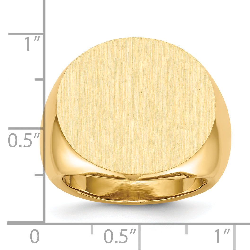 10K Gelbgold 21.0x21.5mm Offen Rückseite Herren Siegel Ring