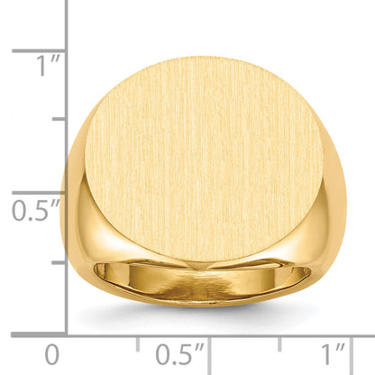10K Gelbgold 21.0x21.5mm Offen Rückseite Herren Siegel Ring