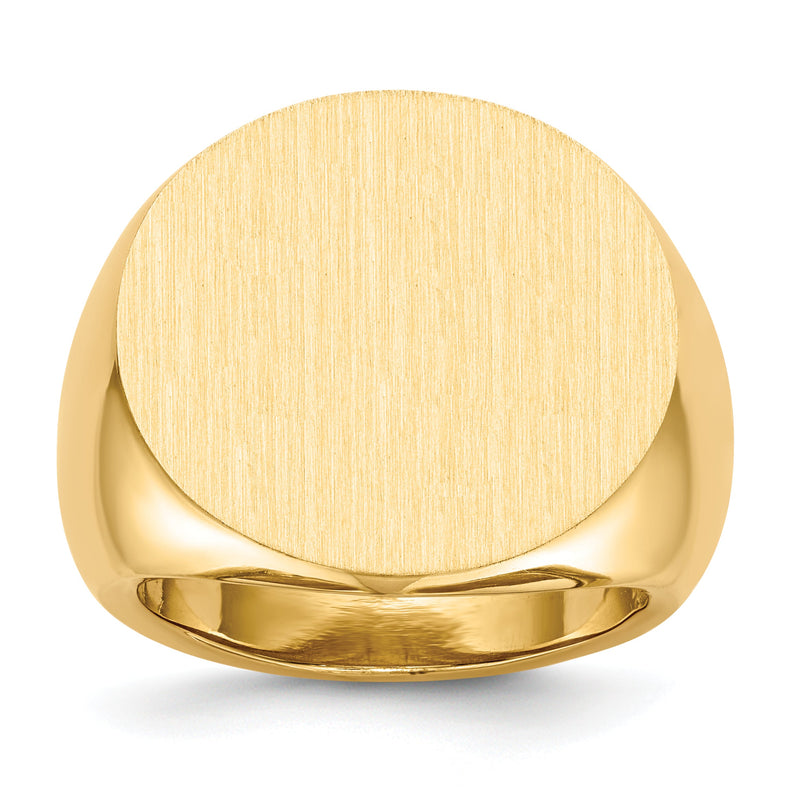 10K Gelbgold 21.0x21.5mm Offen Rückseite Herren Siegel Ring