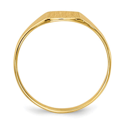 10K Gelbgold 6.5x7.0mm Geschlossen Rückseite Siegel Ring