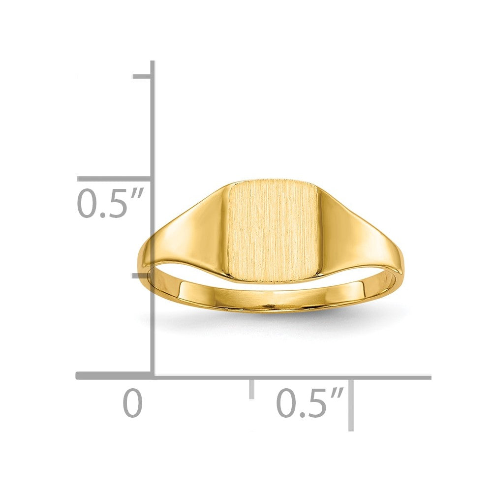 10K Gelbgold 6.5x7.0mm Geschlossen Rückseite Siegel Ring