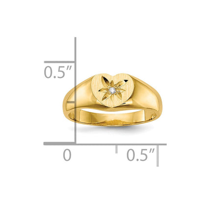 10K Gelbgold 10K Kind Aa Diamant Siegel Ring