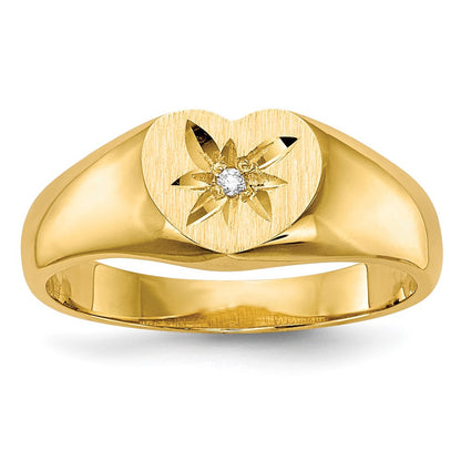 10K Gelbgold 10K Kind Aa Diamant Siegel Ring