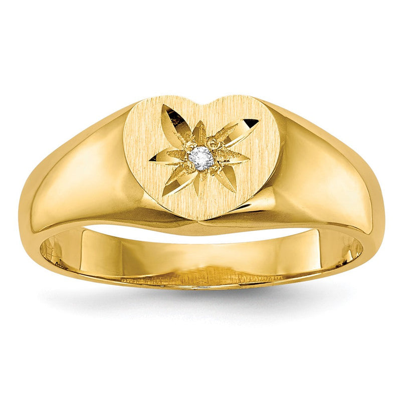 10K Gelbgold 10K Kind Aa Diamant Siegel Ring