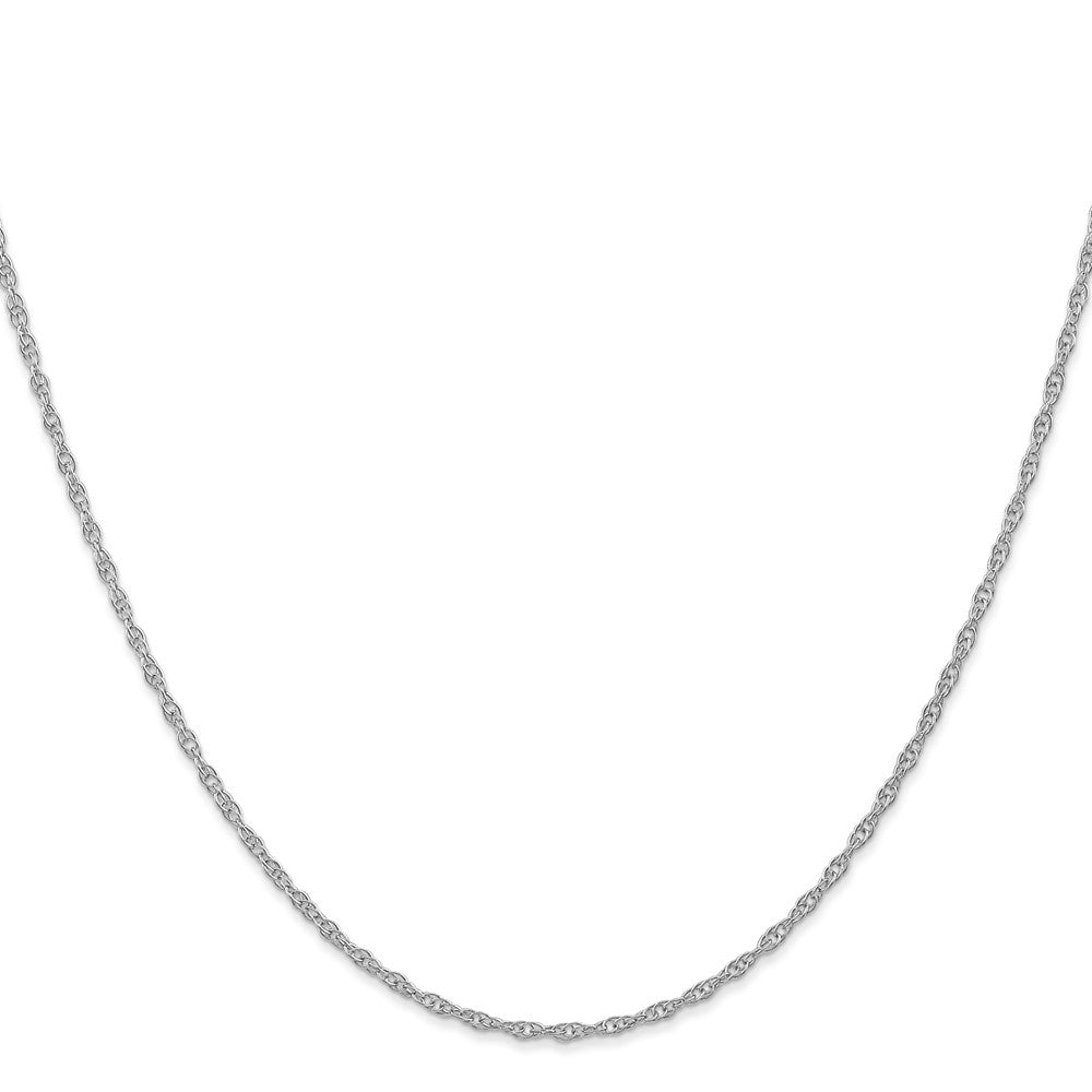 14K Weißgold Carded 1.35mm Ankerkette Kordel mit Federring Verschluss Halskette