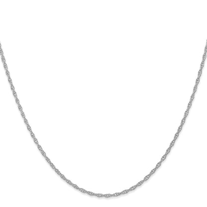 14K Weißgold Carded 1.35mm Ankerkette Kordel mit Federring Verschluss Halskette