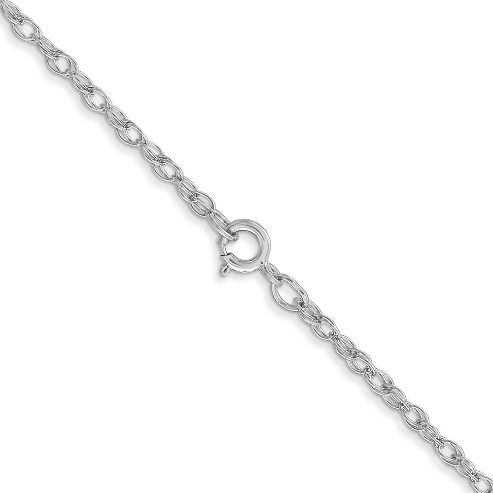 14K Weißgold Carded 1.35mm Ankerkette Kordel mit Federring Verschluss Halskette
