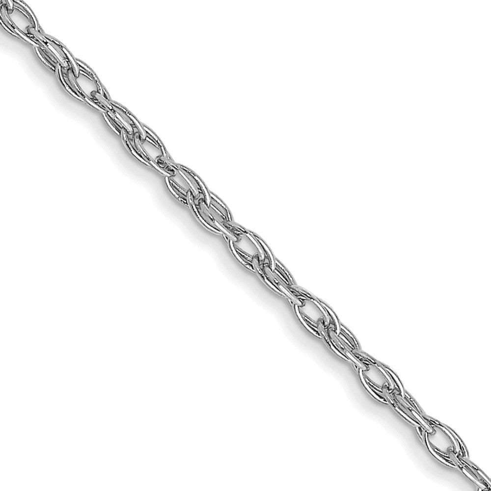 14K Weißgold Carded 1.35mm Ankerkette Kordel mit Federring Verschluss Halskette