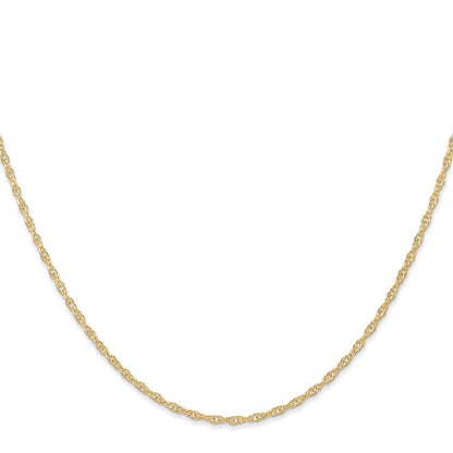 14K Gelbgold Carded 1.35mm Ankerkette Kordel mit Federring Verschluss Halskette