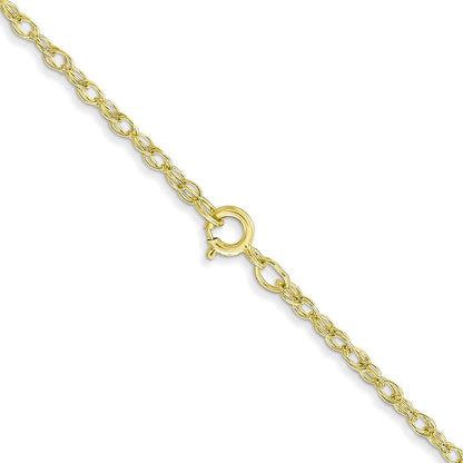14K Gelbgold Carded 1.35mm Ankerkette Kordel mit Federring Verschluss Halskette