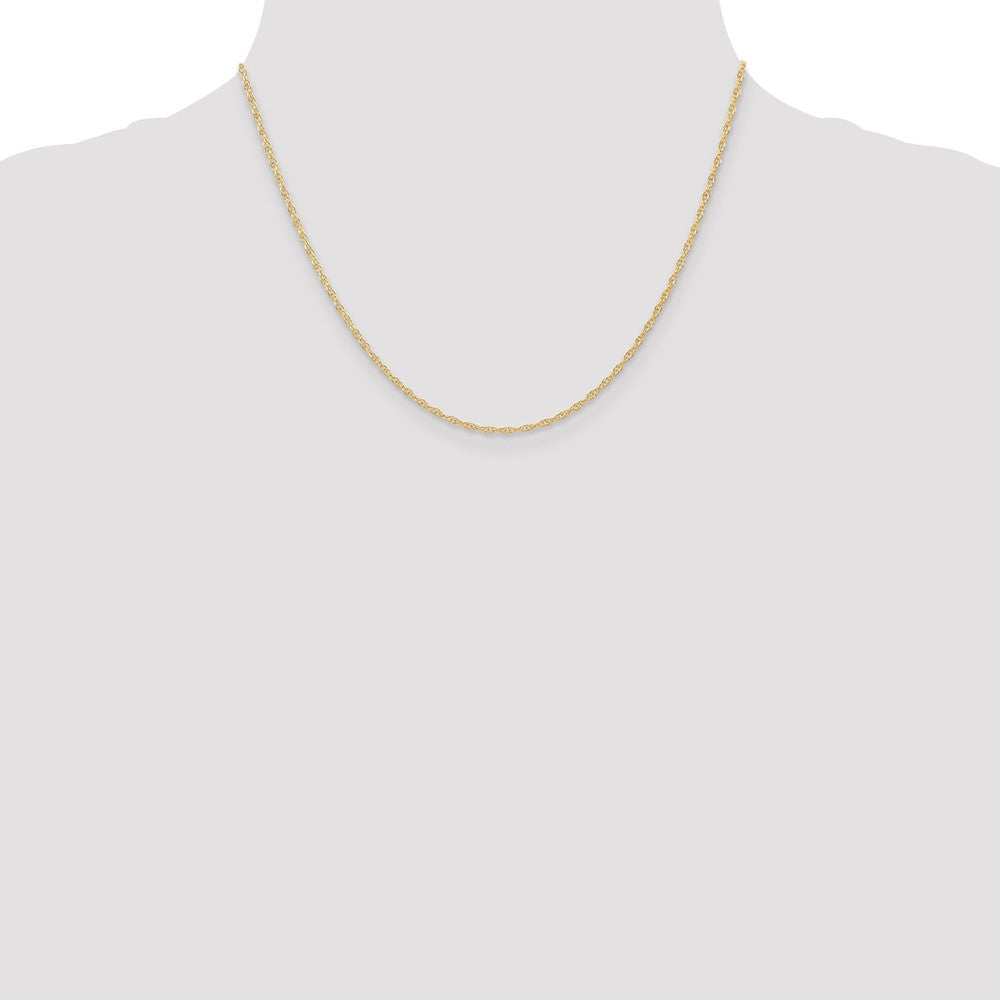 14K Gelbgold Carded 1.35mm Ankerkette Kordel mit Federring Verschluss Halskette