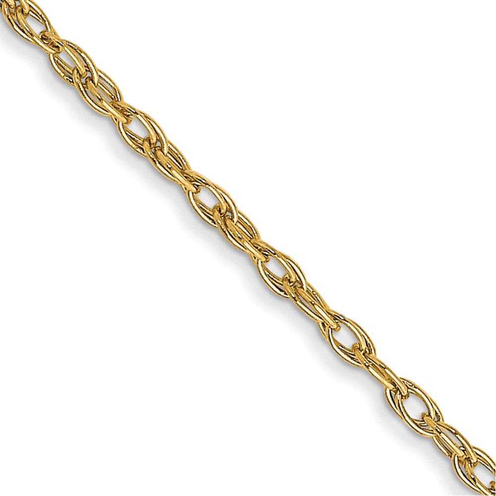 14K Gelbgold Carded 1.35mm Ankerkette Kordel mit Federring Verschluss Halskette