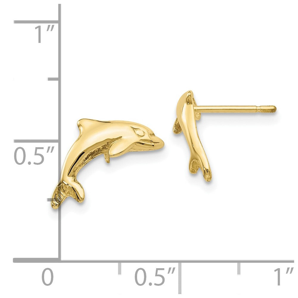 10K Gelbgold Delfin Ohrringe