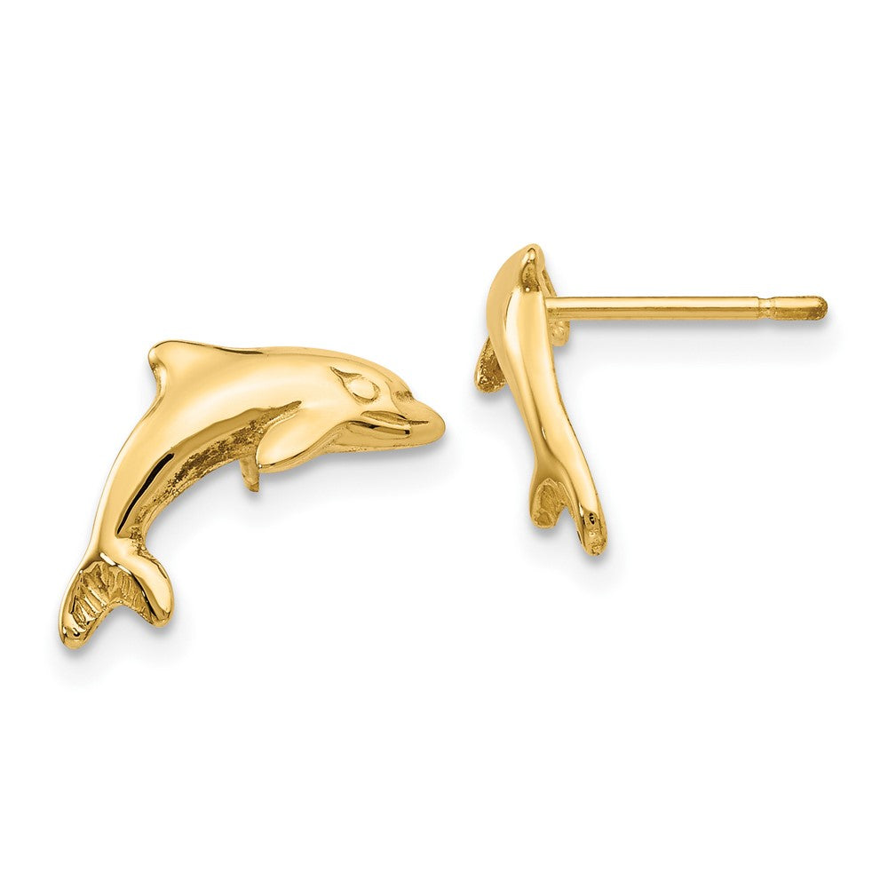 10K Gelbgold Delfin Ohrringe